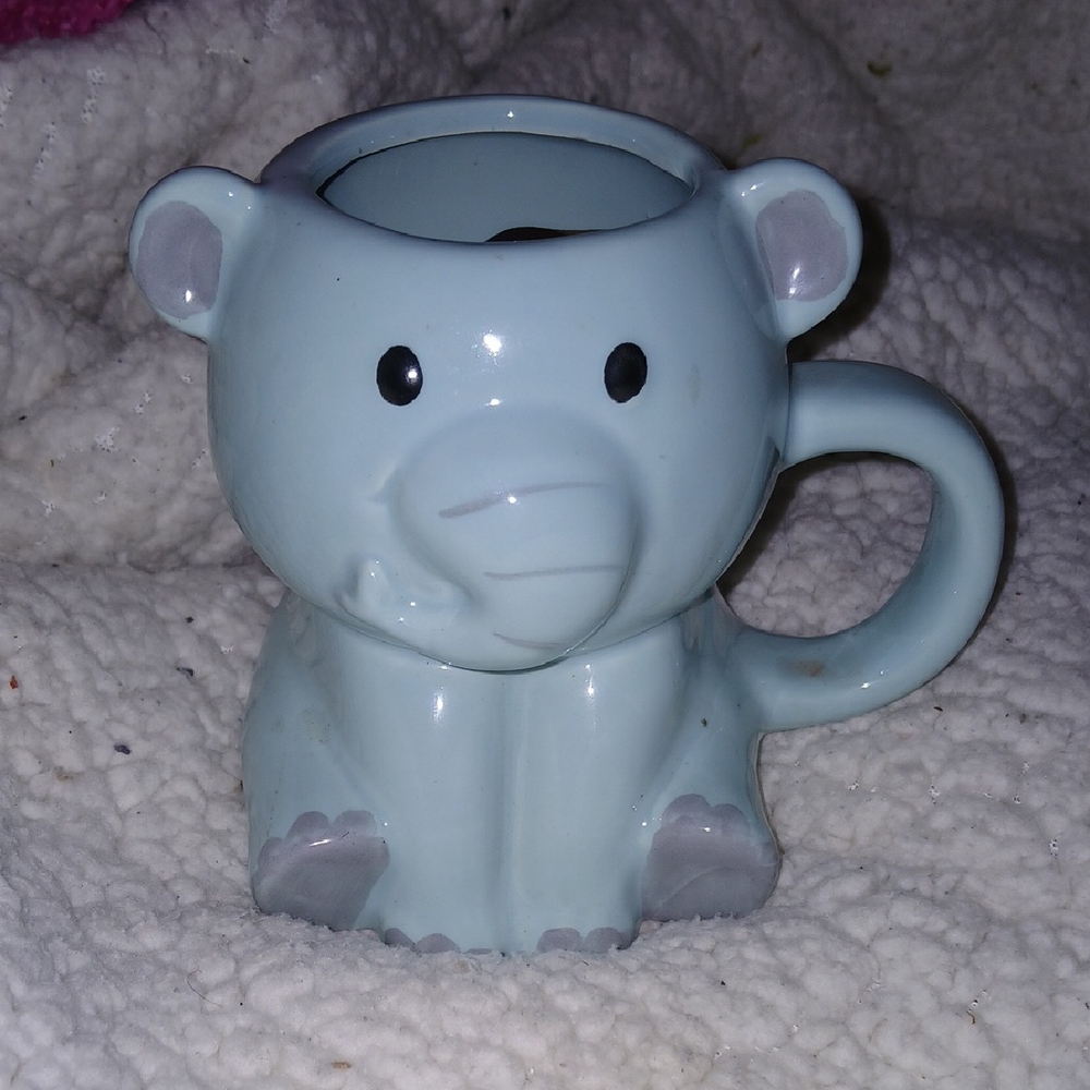 Elephant Shaped Blue Ceramic Mug